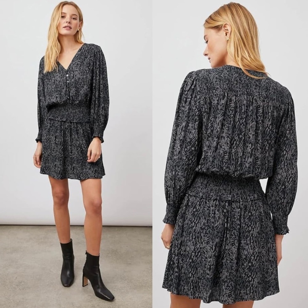 Rails Zana Mini Dress in Charcoal Abstract Animal